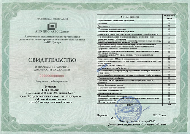 Младший воспитатель (для реабилитационных центров). Обучение дистанционно